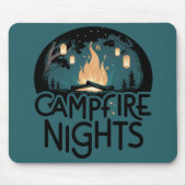 Gezellige kampvuur nachten rustiek outdoor avontuu muismat (Voorkant)