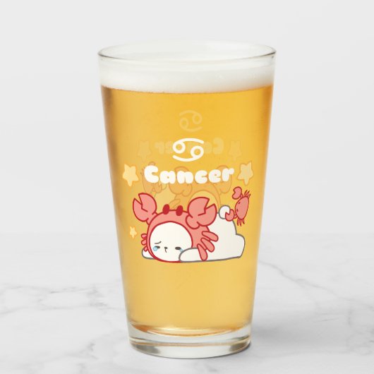 Gezellige kankerconstellatie grillige konijntje &  glas (Voorkant gevuld)