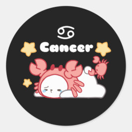 Gezellige kankerconstellatie grillige konijntje &  ronde sticker