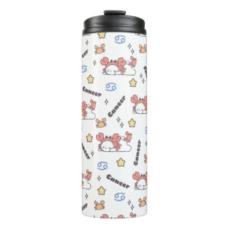 Gezellige kankerconstellatie konijntje & krab zodi thermosbeker