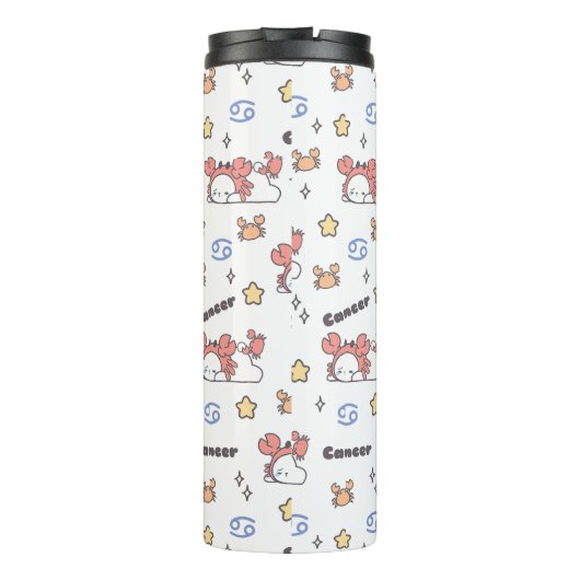 Gezellige kankerconstellatie konijntje & krab zodi thermosbeker (Achterkant)