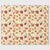 Gezellige kastanjes en bladeren naadloos inpakpapi cadeaupapier (Vlak)