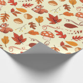 Gezellige kastanjes en bladeren naadloos inpakpapi cadeaupapier (Hoek)