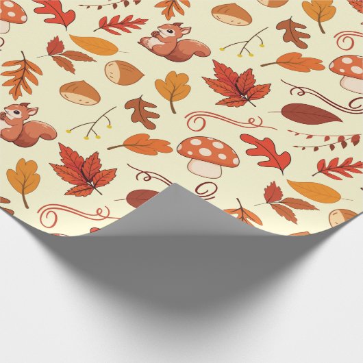 Gezellige kastanjes en bladeren naadloos inpakpapi cadeaupapier (Hoek)