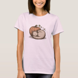 Gezellige kat en pompoen - Autumn Design T-shirt
