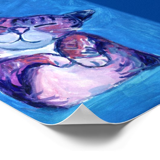 Gezellige kat geschilderd Kat Schattigee katachtig Poster (Hoek)