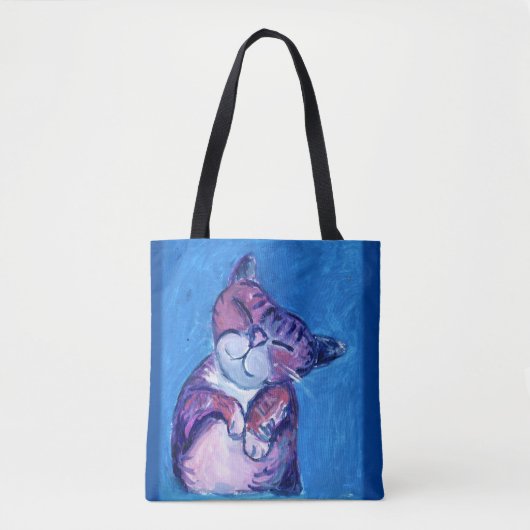 Gezellige kat geschilderd Kat Schattigee katachtig Tote Bag (Voorkant)