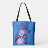 Gezellige kat geschilderd Kat Schattigee katachtig Tote Bag (Achterkant)