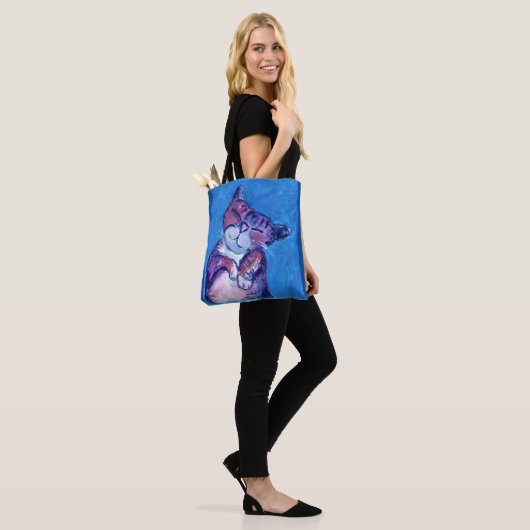 Gezellige kat geschilderd Kat Schattigee katachtig Tote Bag (Op model)