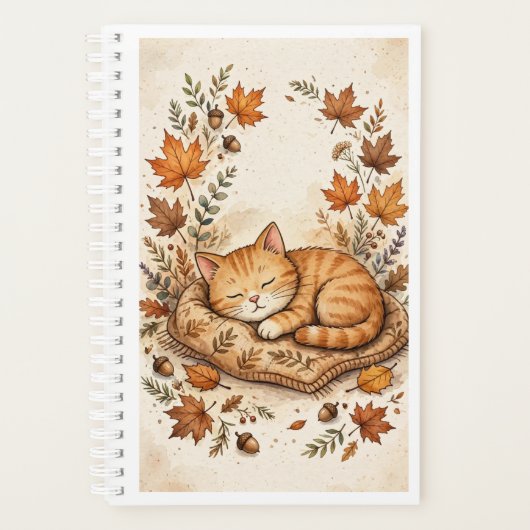 Gezellige kat in de herfst planner (Voorkant)