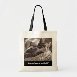 Gezellige kat in een deken Canvas tas