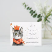 Gezellige kat in een sjaal briefkaart (Staand voorkant)