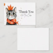 Gezellige kat in een sjaal Dank u Notitiekaartje (Voorkant / Achterkant)