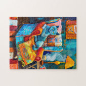 Gezellige kat in fauteuil legpuzzel (Horizontaal)