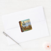 Gezellige kat Kerstmis Vierkante Sticker (Envelop)