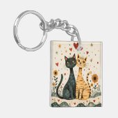Gezellige Katten Sleutelhanger (Voorkant Links)