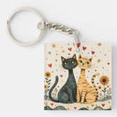 Gezellige Katten Sleutelhanger (Voorkant)