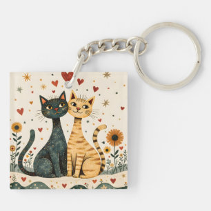 Gezellige Katten Sleutelhanger