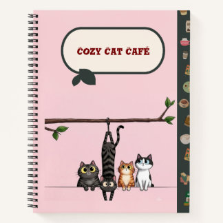 Gezellige kattenkroeg Schattige Cartoonkatten op T Notitieboek