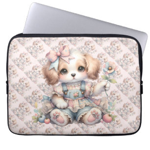 Gezellige Kawaii Cottagecore Farmcore Puppy Style Laptop Sleeve