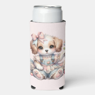 Gezellige Kawaii Cottagecore Farmcore Puppy Style Seltzer Blikjeskoeler