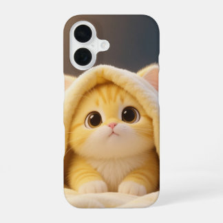 Gezellige Kawaii Kat Telefoonhoes iPhone 16 Hoesje