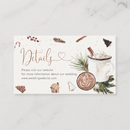 Gezellige Kerst Baby shower Details Behuizing Kaar Informatiekaartje (Voorkant)