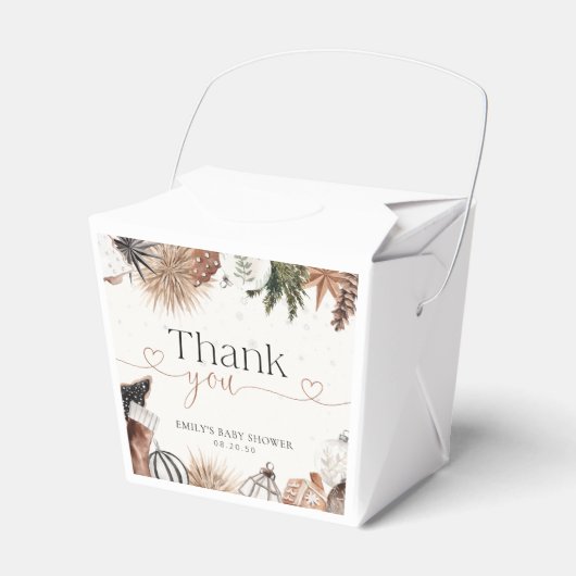 Gezellige kerst Baby shower gunstbox Bedankdoosjes (Voorkant Zijde)