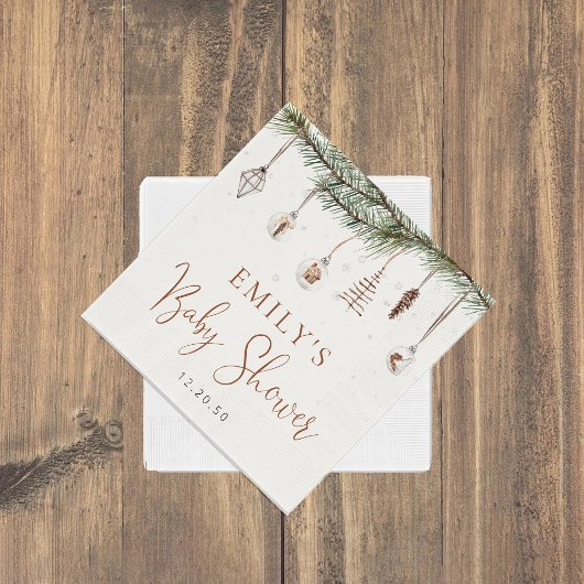 Gezellige kerst Baby shower Party servetten