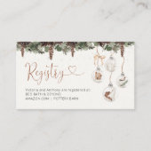 Gezellige Kerst Baby shower Registry Enclosure Kaa Informatiekaartje (Voorkant)