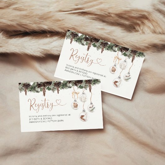 Gezellige Kerst Baby shower Registry Enclosure Kaa Informatiekaartje