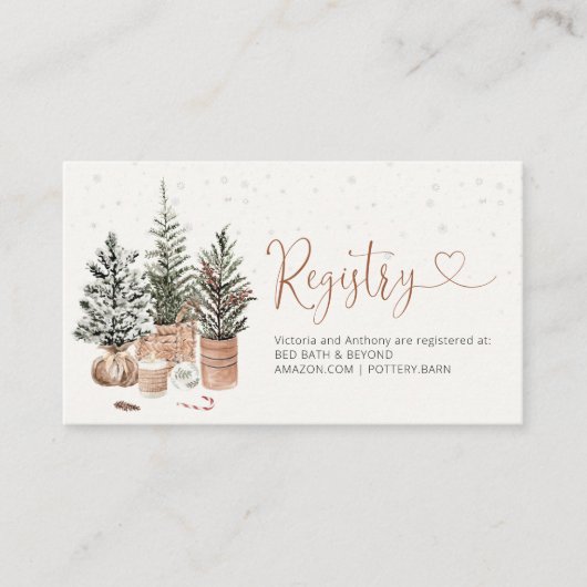 Gezellige Kerst Baby shower Registry Enclosure Kaa Informatiekaartje (Voorkant)