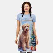 Gezellige Kerst Bouvier des Flandres Kunst Schort (Gedragen)