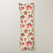 Gezellige Kerst Cacao en Gingerbread Patroon Lichaamskussen (Achterkant (Verticaal))