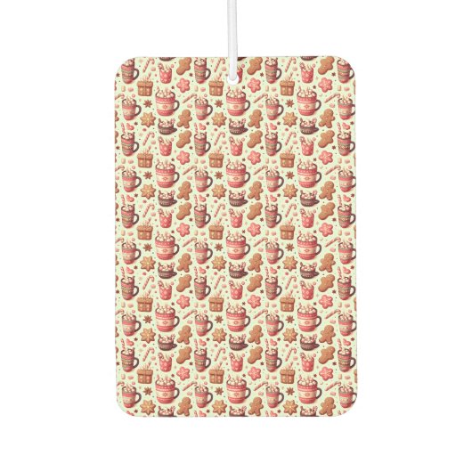 Gezellige Kerst Cacao en Gingerbread Patroon Luchtverfrisser (Voorkant)