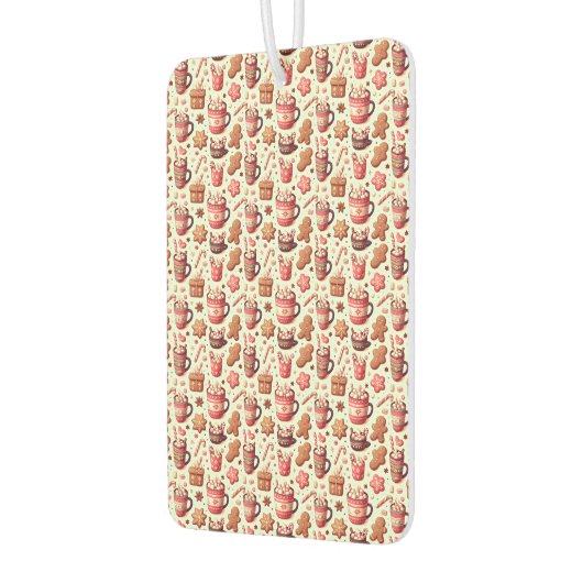 Gezellige Kerst Cacao en Gingerbread Patroon Luchtverfrisser (Links)