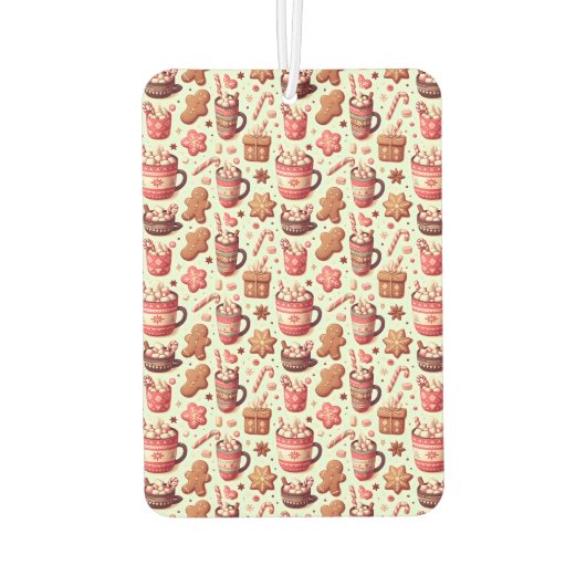 Gezellige Kerst Cacao en Gingerbread Patroon Luchtverfrisser (Achterkant)