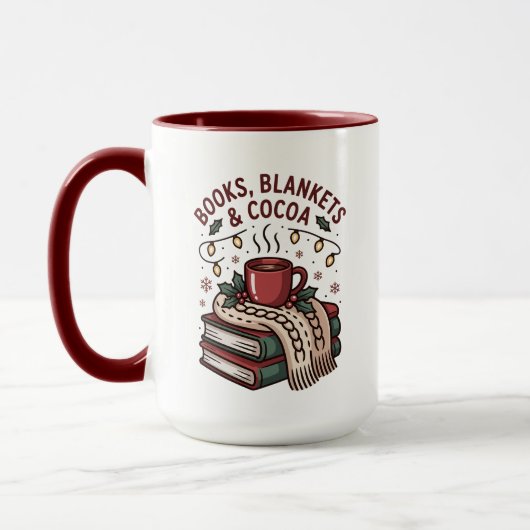 Gezellige Kerst Cocoa & Boek Mok (Links)