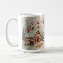 Gezellige Kerst Cottage Mok – Waterverf Kerstvakan