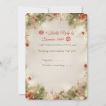 Gezellige Kerst Cottage RSVP Kaart – Waterverf Win
