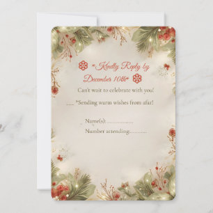 Gezellige Kerst Cottage RSVP Kaart – Waterverf Win