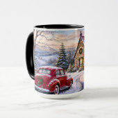 Gezellige Kerst Cottage Winter Mok (Voorkant links)