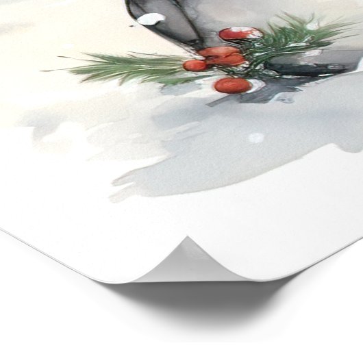 Gezellige kerst country scene met klein meisje poster (Hoek)