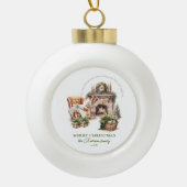 Gezellige kerst familienaam Gift Keramische Bal Ornament (Voorkant)