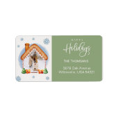 Gezellige kerst foto Lijst retour adres Etiket (Voorkant)