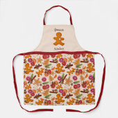 Gezellige Kerst Gingerbread Man Grammie's Keuken Schort (Voorkant)