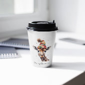 Gezellige kerst Giraffe, op maat Papieren Bekers