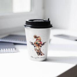 Gezellige kerst Giraffe, op maat Papieren Bekers