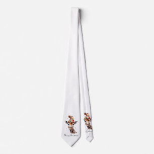 Gezellige kerst Giraffe, op maat Stropdas
