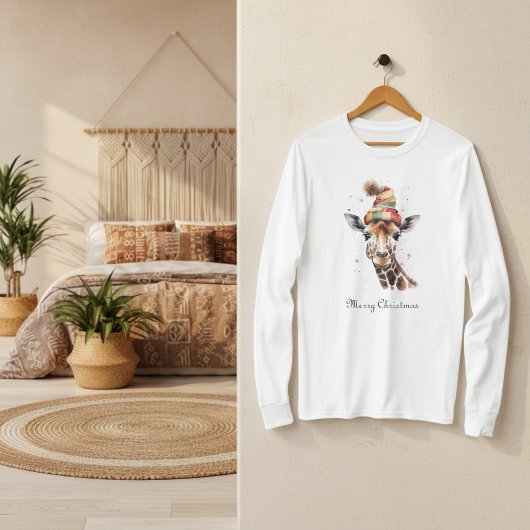 Gezellige kerst Giraffe, op maat T-shirt